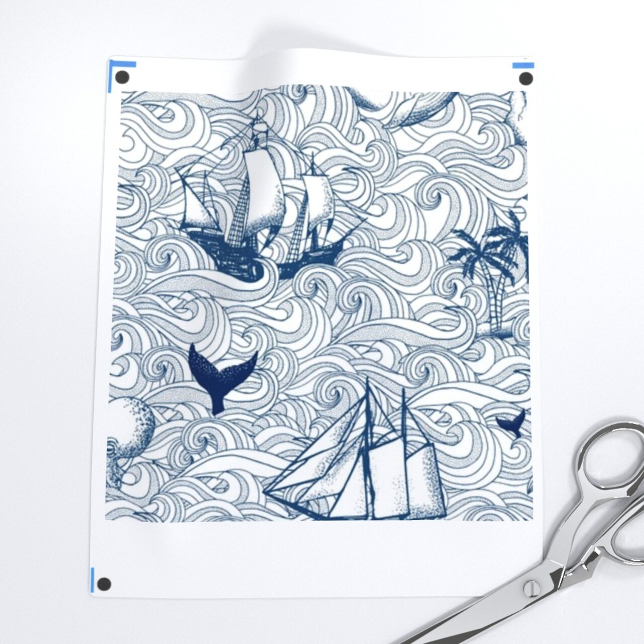 Blue White Sailboats Sailing Ships Nautical Vintage Inspired Ocean Custom Removable Wallpaper by Spoonflower Peel & Stick Wallpaper 2FT Wide